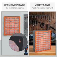 DURHAND sorteerbox 60 vakken magazijn voor kleine onderdelen onderdelendoos bewaardoos oranje(m-4)