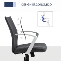 Vinsetto Sedia da Ufficio Ergonomica e Girevole con Altezza Regolabile, 61x61x89-99 cm, Grigio Scuro(m-7)