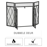 HOMCOM haardscherm 120 cm x 11,5 cm x 79 cm(m-6)