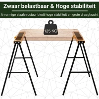 HOMCOM Werkbok zaagpaard kriksteun slipvast staal belastbaarheid 125 kg(m-6)