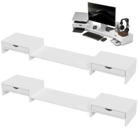 HOMCOM Suport pentru Monitor Reglabil, Alb(m-11)