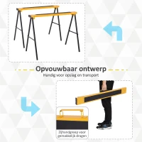 DURHAND Set van 2 Klus Standaards, Tot 250 kg Belastbaar, Metaal, Geel(m-4)