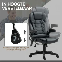 HOMCOM kantoorstoel draaistoel massagestoel met warmtefunctie directiestoel bureaustoel(m-5)