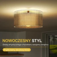 HOMCOM lampa sufitowa z oprawą E27, akrylowy klosz, okrągła Ø 32 cm, oświetlenie sufitowe do salonu, łazienki, kuchni, sypialni, korytarza, bez żarówki(m-4)