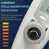 SPORTNOW Mini-Hometrainer, Onder-het-Bureau Voetpedalen, Arm- en Been Oefeningen, 8 Weerstandsniveaus, Staal, Wit(m-5)