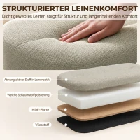 HOMCOM Sitzbank mit Stauraum als Polsterbank 116 cm Grau(m-6)