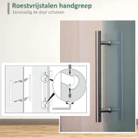 HOMCOM glazen schuifdeur schuifdeur deur kamerdeur glas handgreep gesatineerd 2050 x 900 x 8 mm(m-5)