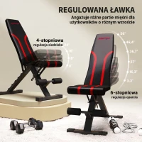 Składana ławka do ćwiczeń SPORTNOW, regulowana ławka do ćwiczeń z siedziskiem i oparciem o wielu kątach nachylenia, płaska lub skośna ławka do ćwiczeń siłowych w domowej siłowni, czarna(m-4)