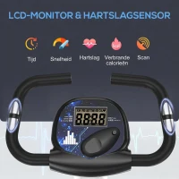 HOMCOM Hometrainer fietstrainer met 8 niveaus van magnetische weerstand staal zwart(m-5)