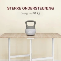HOMCOM Opklapbare Eettafel voor 6 Personen met 6 Wielen en Remmen, Geschikt voor Kleine Ruimtes, Eiken(m-6)