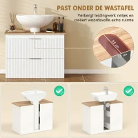 HOMCOM Onderkast voor de badkamer, 80 cm kast met twee grote lades voor wastafels met of zonder zuil, Wit(m-5)