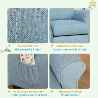 HOMCOM kinderbank kinderzitbank kinderfauteuil stoel ligbank verstelbaar met voetensteun voor 3-8 jaar jongens en meisjes blauw 58 x 53 x 70 cm(m-5)