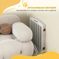 PawHut Vrijstaand Hondenhek met Steunvoeten, voor Deurkozijnen, Gang, Trap, 155 x 30 x 61 cm, Wit(m-4)