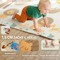 AIYAPLAY Speelmat Baby 196 x 176 x 1,5 cm opvouwbaar Dubbelzijdige speelmat Multicolor(m-6)