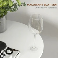 HOMCOM stół barowy, wysoki, Ø60 x 102 cm, okrągły stolik na przyjęcia, stolik do salonu i jadalni, stalowy, biały(m-5)