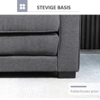 HOMCOM Multifunctionele Slaapbank Grijs | Comfortabele 2-Zits Sofa met Slaapfunctie | Ideaal voor Kleine Ruimtes(m-7)