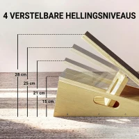 SPORTNOW Schuine Bord voor Verlichtings-Oefeningen, 4 Verstelbare Hoeken, Antislip, Hout(m-4)