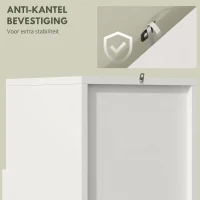 HOMCOM Badkamerkast smal badkast met verstelbare planken, open vak 30 x 30 x 71,5 cm Wit(m-7)