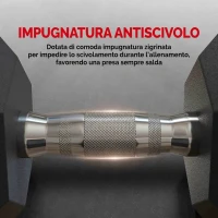 HOMCOM Set di 2 Manubri da 4 kg Esagonali con Presa Antiscivolo e Rivestimento in Gomma, Nero(m-4)