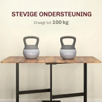 HOMCOM Opklapbare Eettafel, Geschikt voor tot 6 Personen, met 6 Wielen en Remmen, voor Kleine Ruimtes, Bruin(m-6)
