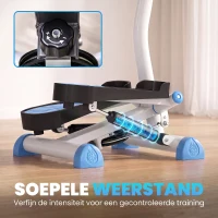 HOMCOM Stepper Fitnessapparaat, LCD-Monitor, Antislippedalen, Staal en ABS, 55x44x108 cm, tot 100 kg(m-6)