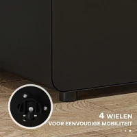 Vinsetto rolcontainer, archiefkast, kantoorcontainer met 3 laden, kantoorkast, opslag, container, staal, zwart, 39 x 48 x 59 cm(m-5)
