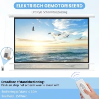 HOMCOM Projector Scherm, 16:9 Formaat, Afstandsbediening, 266 x 149 cm (120 Inch), Wit(m-4)
