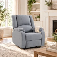 HOMCOM Fotoliu de relaxare, funcție de șezut și suport pentru picioare, reglabil, până la 120 kg, cadru din oțel, 84 x 92 x 100 cm, Gri(m-6)