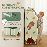 AIYAPLAY Dziecięcy regał na książki z 2 materiałowymi szufladami, dla dzieci w wieku 3-8 lat, 62,5x30x91,5 cm, zielony(m-6)