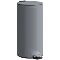 HOMCOM Prullenbak 30 L Tretemmer met softclose-deksel en pedaal, binnenemmer metaal, Zwart, 36 x 30 x 60,5 cm