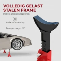 HOMCOM Steunblokken 3 ton belastbaarheid 2 stuks steunblokken incl. veiligheidsstift 10-traps hoogte-verstelbaar Rood(m-6)