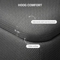 HOMCOM Hocker met opbergruimte, Opbergbank met schuimrubber bekleding, Linnenlook, 111 x 44 x 44,5 cm, Donkergrijs(m-5)