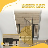 PawHut Deurhek hond, 76-104 cm Absperrhek zonder boren, Traphek(m-7)