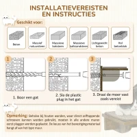 PawHut Kattentrap-Set, Klimwand, 8-delig, Tot 8 kg, Stevig, Bruin/Cremewit(m-6)