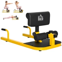 HOMCOM Aparat pentru Genuflexiuni 3 în 1 Reglabil cu Picioare Antiderapante, 50x97x44.5-56.5cm, Galben(m-12)