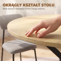 HOMCOM 5-częściowy zestaw jadalniany do małych wnętrz, stół i 4 tapicerowane krzesła, stalowa rama, dąb/szary(m-5)