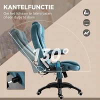 Vinsetto Ergonomische bureaustoel met massagefunctie hoogte verstelbare draaistoel gamingstoel blauw(m-7)