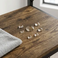 HOMCOM 6-laags L-vormige boekenkast, vrijstaand hoekrek met metalen frame, rustiek bruin(m-10)