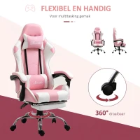 VINSETTO gamestoel rally strepen roze(m-6)