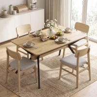 HOMCOM Mesa de Jantar Extensível 4-6 Pessoas, Mesa de Cozinha em Madeira 130-170x80x76 cm, Carvalho e Preto(m-9)
