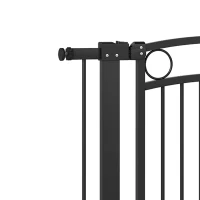 PawHut 106 cm hoog huisdierenhek met aanpasbare breedte, ingebouwde kattendeur, voor trappen en deurposten, Zwart(m-12)