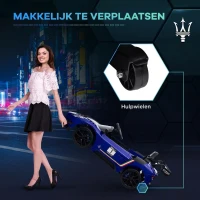 AIYAPLAY Elektrische kinderauto 12V, gelicentieerd, afstandsbediening, schokdempende wielen, Blauw, 115x60x45 cm(m-5)