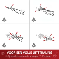 HOMCOM Kunstkerstboom, 630 Takken, 37 Dennenappels, Besneeuwde Punten, Brandvertragend, 180 cm(m-5)