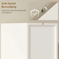 HOMCOM smalle badkamerkast hoge kast met 2 deuren, 2 open vakken, voor badkamer 30 x 34,6 x 182 cm Wit(m-6)