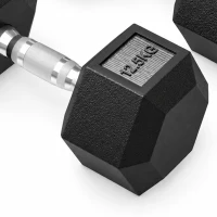 HOMCOM Ensemble d'Haltères Courtes Total 2 x 12,5 kg, Haltères Musculation Fitness pour Homme et Femme, Noir(m-13)