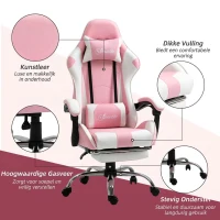 VINSETTO gamestoel rally strepen roze(m-7)