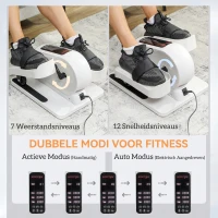 SPORTNOW Mini ellipsentrainer voor thuis onder het bureau elektrische crosstrainer met 12 snelheden & 7 weerstand(m-4)