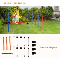 PawHut behendigheidsset slalompalen springring(m-6)