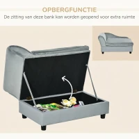 PawHut Huisdierbank hondenbed hondenmat hondenbank met mat opbergruimte natuurlijk hout + pluche(m-5)