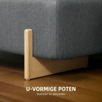HOMCOM Hocker met opbergruimte, Opbergbank met schuimrubber bekleding, Linnenlook, 111 x 44 x 44,5 cm, Donkergrijs(m-6)